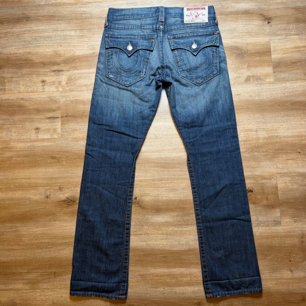 True Religion Ricky Jeans Mens 30 (Fits 31x34) Blue Straight Leg Made in USA VTG